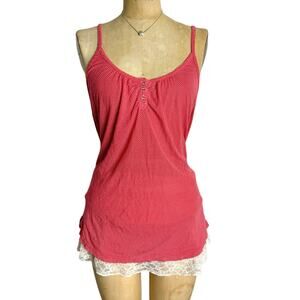 Juicy Couture Polka Dot Tank Red Spaghetti Strap Y2K Girly Top Size M